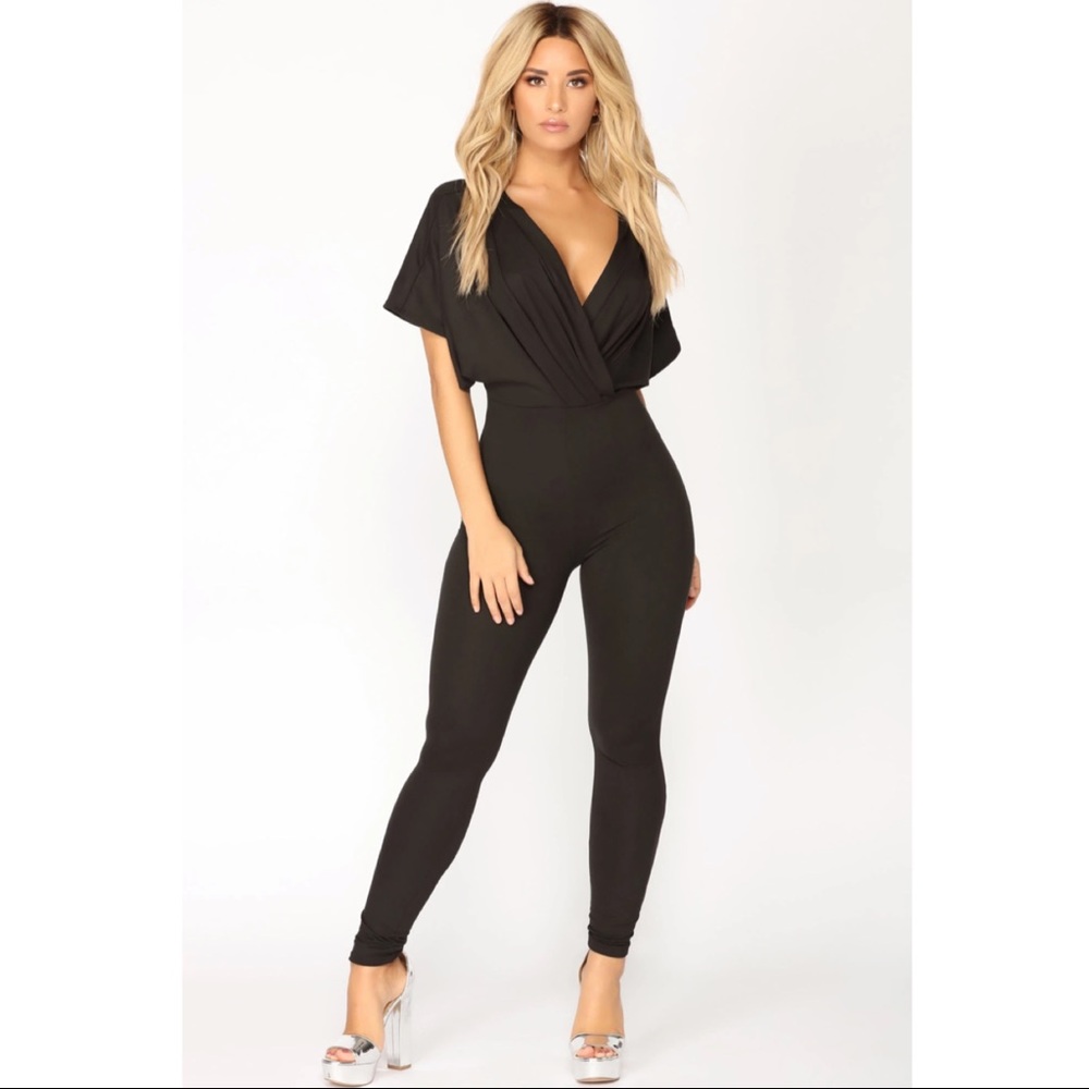Fashion Nova That's The Spirit Jumpsuit - Black